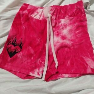 Rue 21 Kids Size XS Pink Shorts Tie Heart Breaker